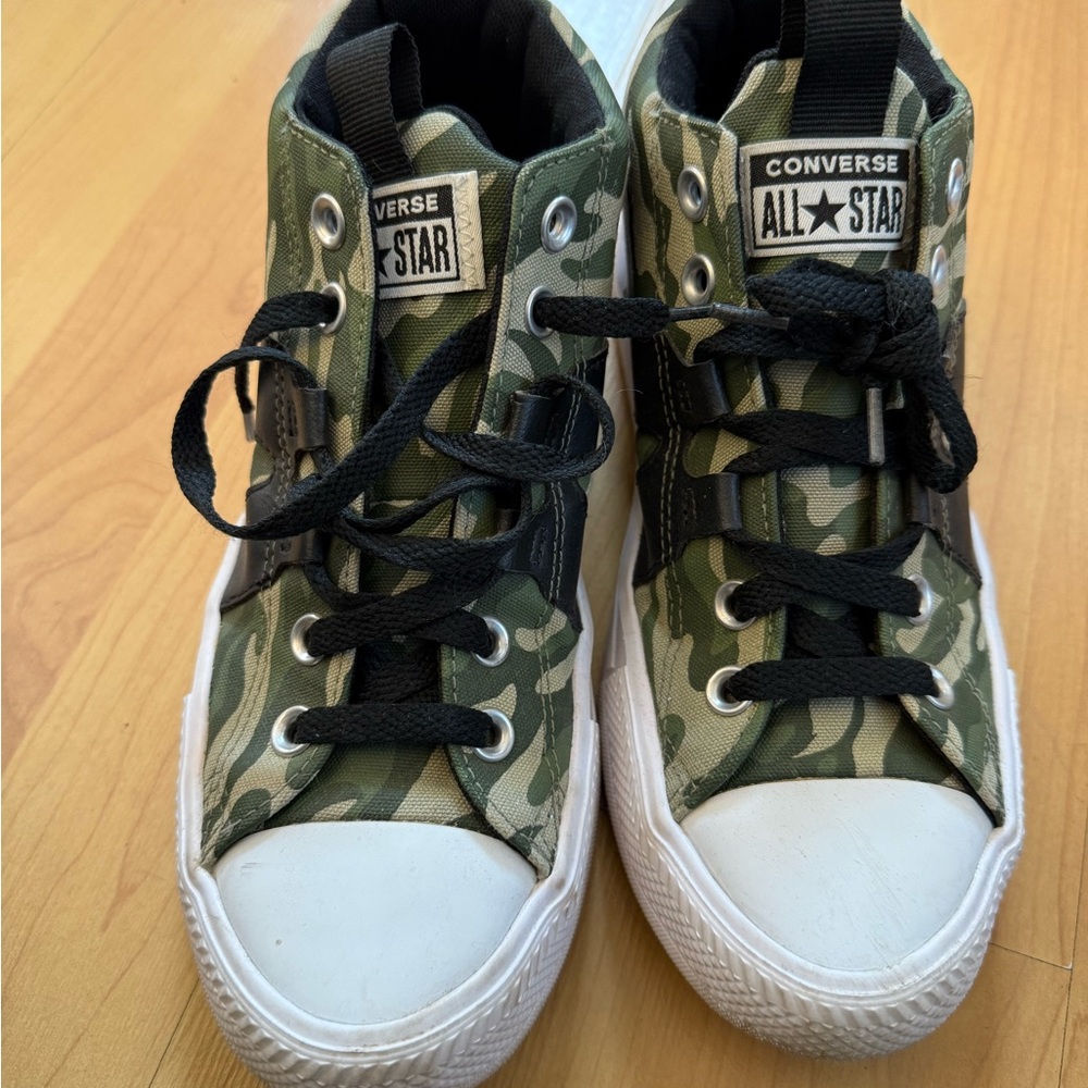 Converse Green and White High-Top Sneakers